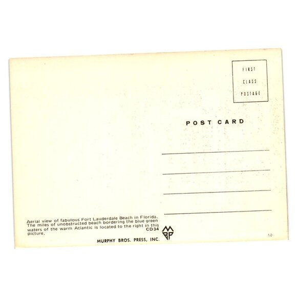 Vintage Fort Lauderdale Beach Aerial View Postcard Vacation Ocean Tourism Water - Picture 2 of 2